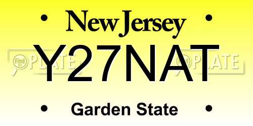 Y27NAT New Jersey License Plate