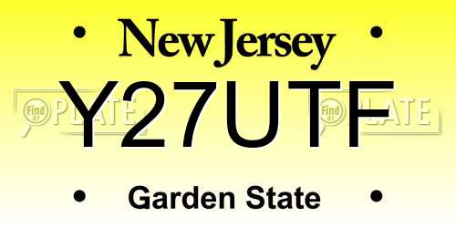 Y27UTF New Jersey License Plate