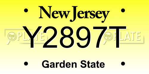 Y2897T New Jersey License Plate