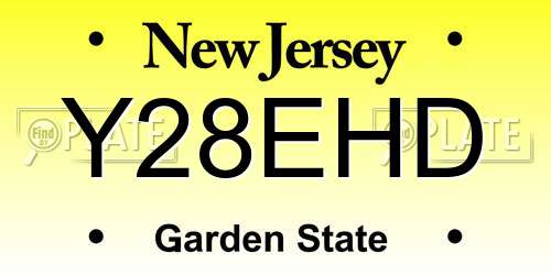 Y28EHD New Jersey License Plate