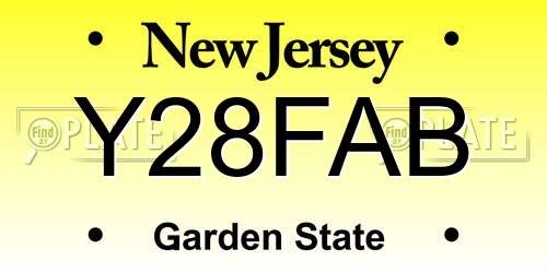 Y28FAB New Jersey License Plate