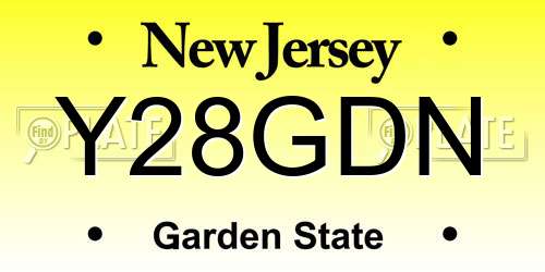 Y28GDN New Jersey License Plate