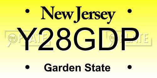 Y28GDP New Jersey License Plate