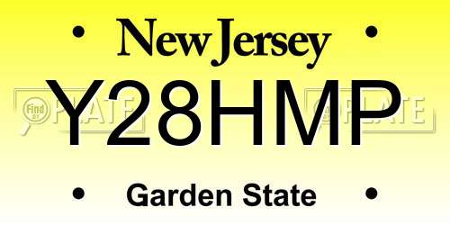 Y28HMP New Jersey License Plate