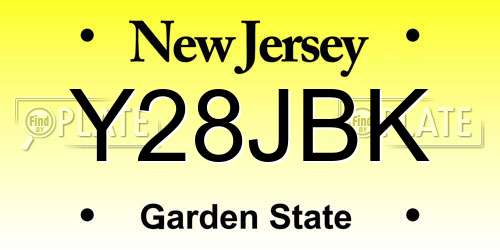 Y28JBK New Jersey License Plate