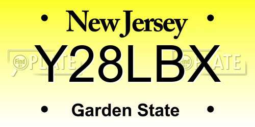 Y28LBX New Jersey License Plate