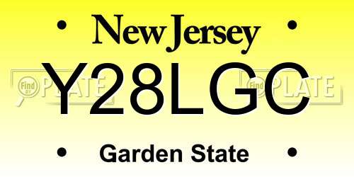 Y28LGC New Jersey License Plate