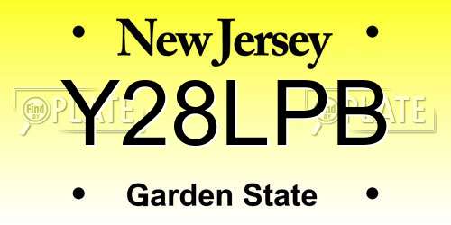 Y28LPB New Jersey License Plate