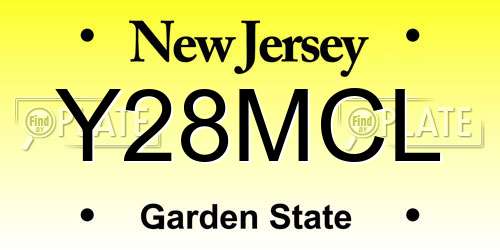 Y28MCL New Jersey License Plate