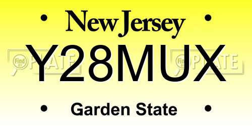 Y28MUX New Jersey License Plate