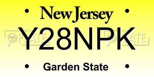 Y28NPK New Jersey License Plate