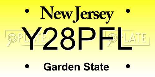 Y28PFL New Jersey License Plate