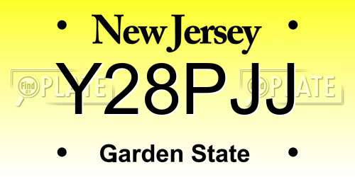 Y28PJJ New Jersey License Plate