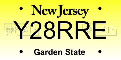 Y28RRE New Jersey License Plate