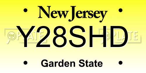 Y28SHD New Jersey License Plate