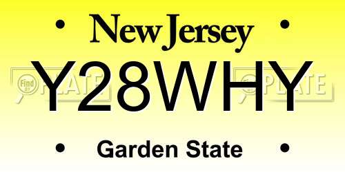 Y28WHY New Jersey License Plate