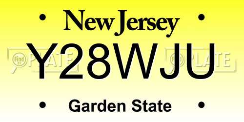 Y28WJU New Jersey License Plate