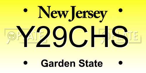 Y29CHS New Jersey License Plate