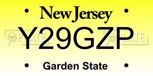 Y29GZP New Jersey License Plate
