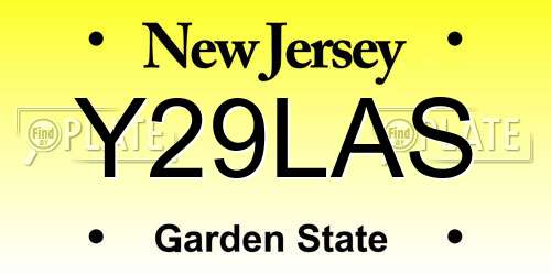 Y29LAS New Jersey License Plate
