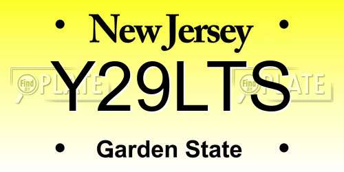 Y29LTS New Jersey License Plate