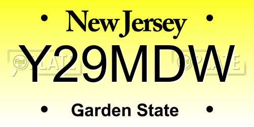 Y29MDW New Jersey License Plate