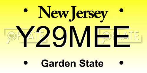 Y29MEE New Jersey License Plate