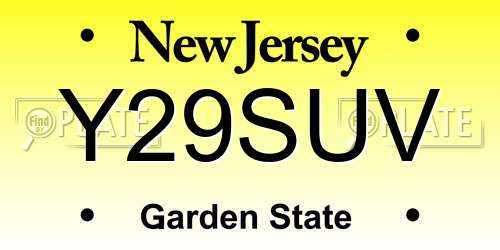 Y29SUV New Jersey License Plate