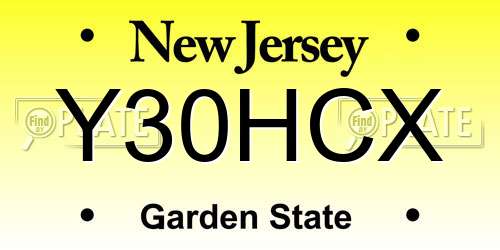 Y30HCX New Jersey License Plate