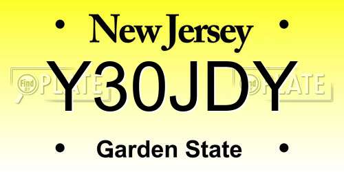 Y30JDY New Jersey License Plate