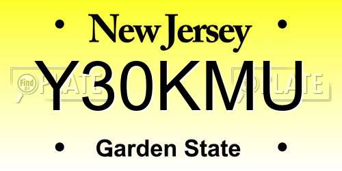 Y30KMU New Jersey License Plate