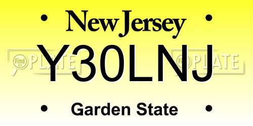 Y30LNJ New Jersey License Plate