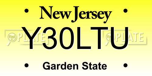 Y30LTU New Jersey License Plate