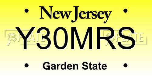 Y30MRS New Jersey License Plate