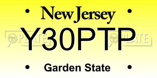 Y30PTP New Jersey License Plate