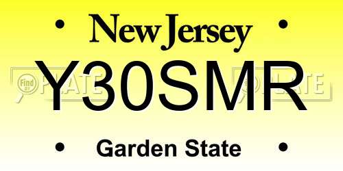 Y30SMR New Jersey License Plate
