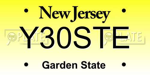 Y30STE New Jersey License Plate