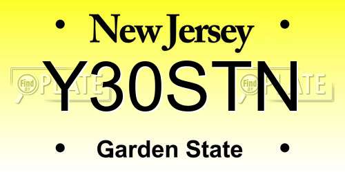 Y30STN New Jersey License Plate