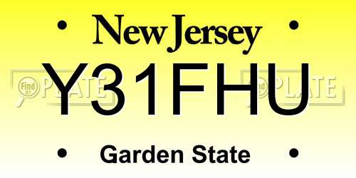 Y31FHU New Jersey License Plate