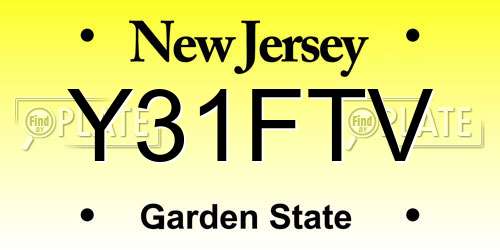 Y31FTV New Jersey License Plate