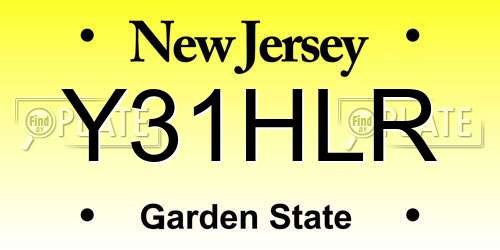 Y31HLR New Jersey License Plate