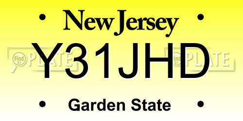 Y31JHD New Jersey License Plate