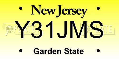 Y31JMS New Jersey License Plate