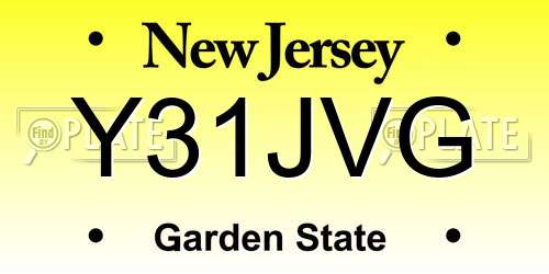 Y31JVG New Jersey License Plate