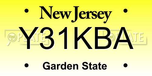 Y31KBA New Jersey License Plate