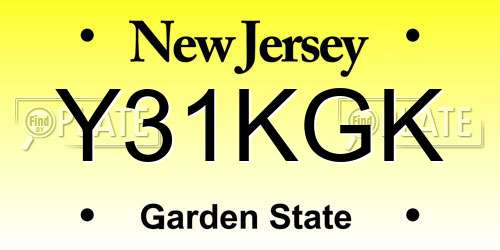 Y31KGK New Jersey License Plate