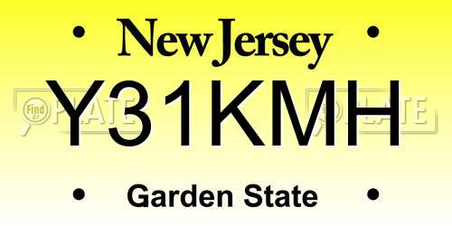 Y31KMH New Jersey License Plate