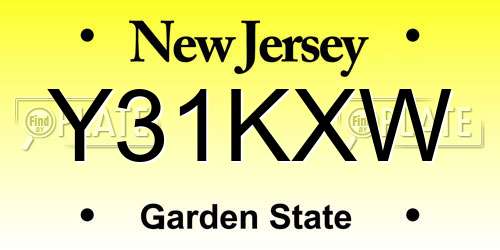 Y31KXW New Jersey License Plate