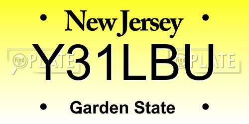 Y31LBU New Jersey License Plate