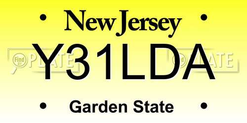 Y31LDA New Jersey License Plate